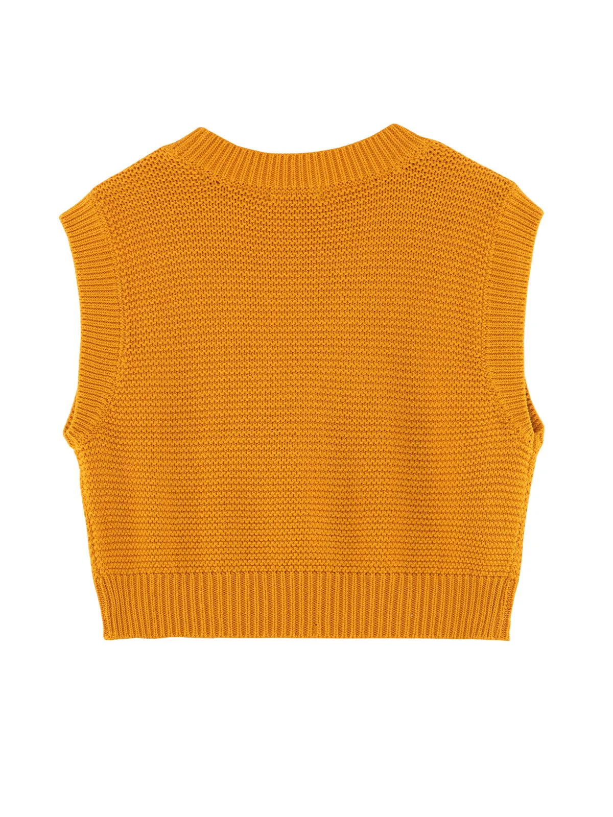100% Cotton Cable Crewneck Vest