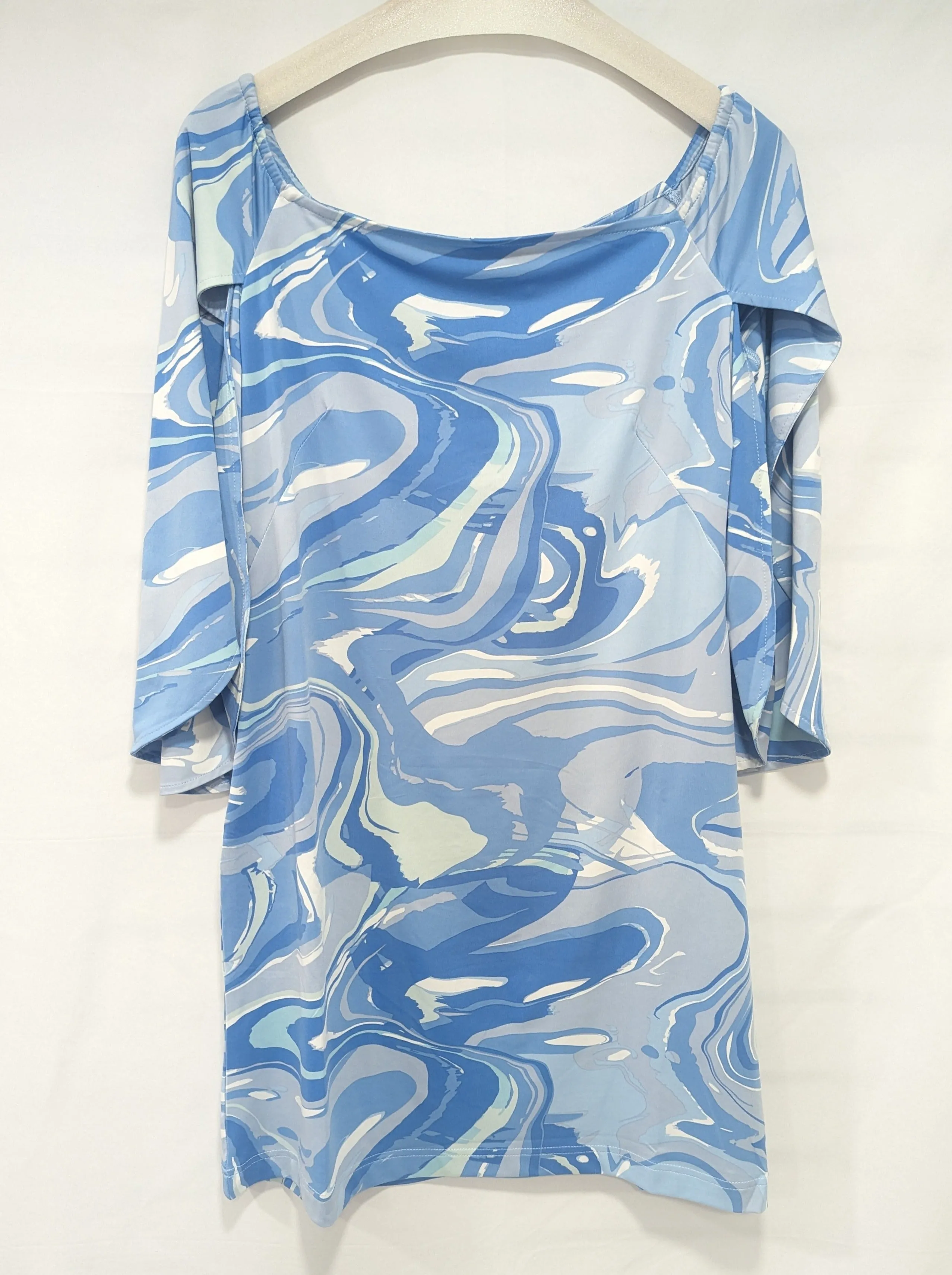 3/4 Sleeve Ashby Dress - Blue Marble
