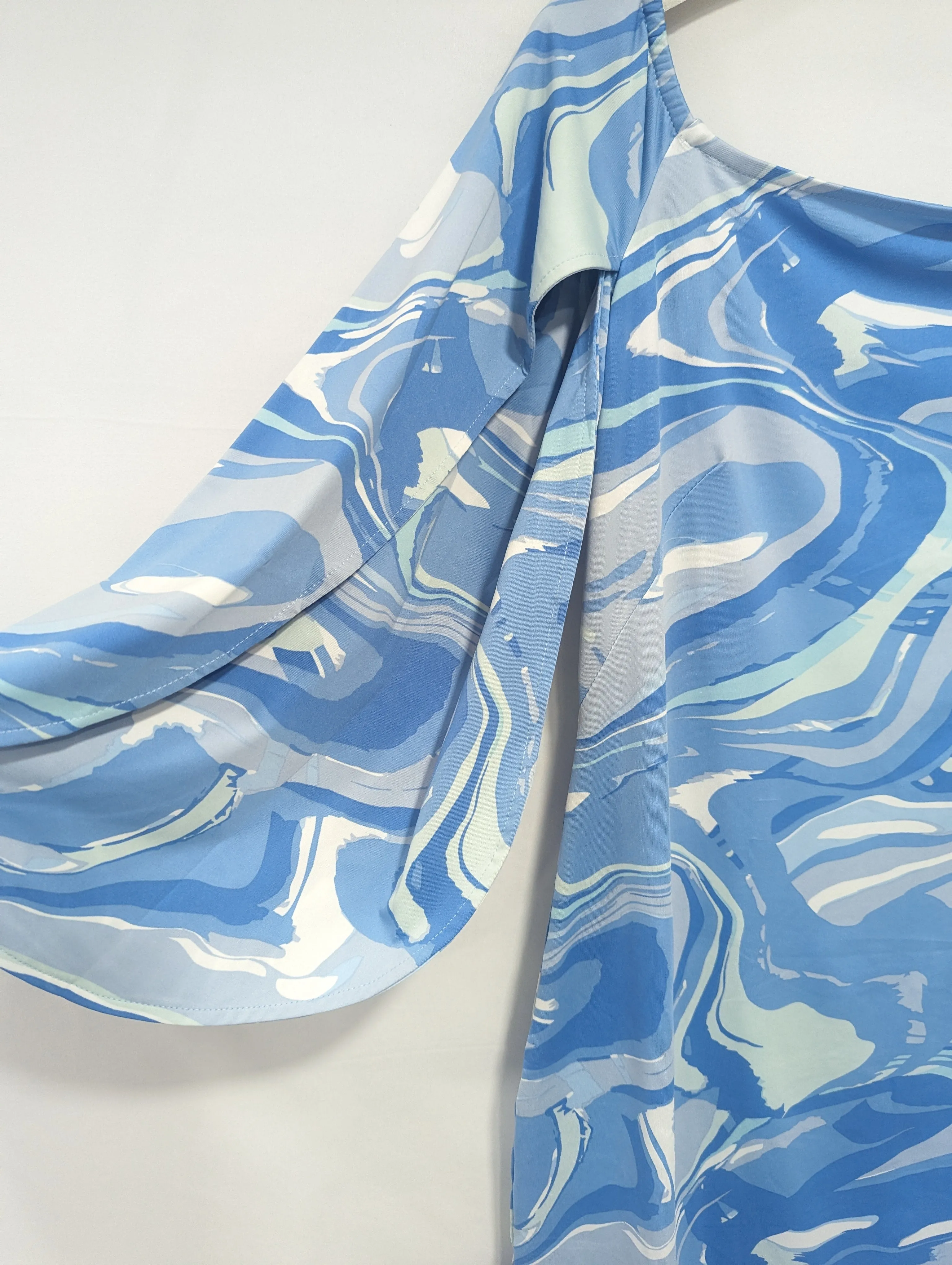 3/4 Sleeve Ashby Dress - Blue Marble