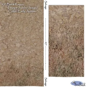 45" Batik Rayon - Liriope Border - Early Autumn  [ 2 1/4" CUT ONLY ]