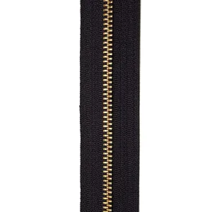 #5 Black, YKK Metal Chain Zipper Tape with Brass Teeth, #5M-BLK-B