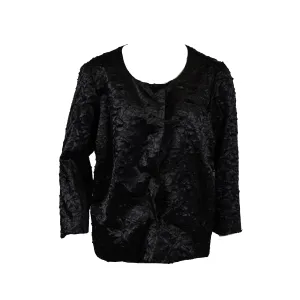 Alfani Textured Novelty Button Front Textured Jacket Black