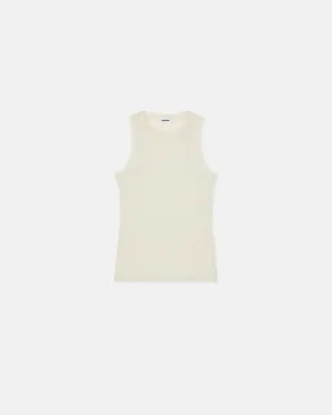 Anneke - Mesh-Jersey Tank Top - White Wax