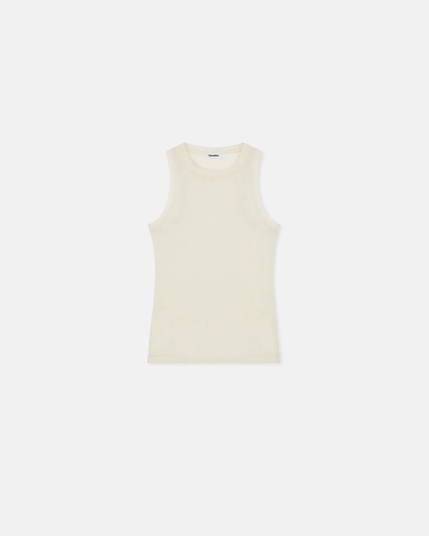 Anneke - Mesh-Jersey Tank Top - White Wax