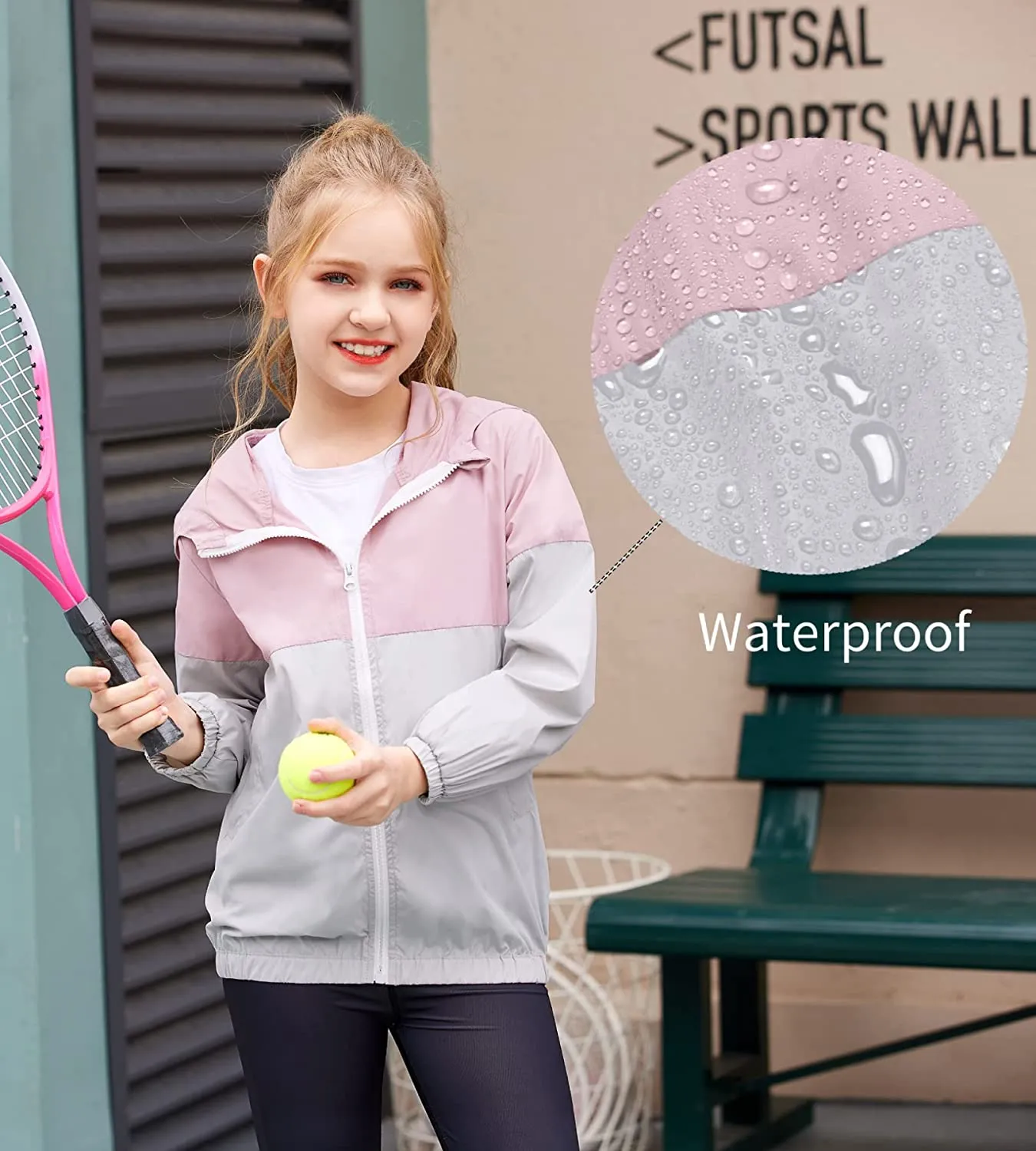 Arshiner Boys Girls Hooded Rain Jackets Waterproof Rain coats Packable Windbreaker for Kids Lightweight Jackets