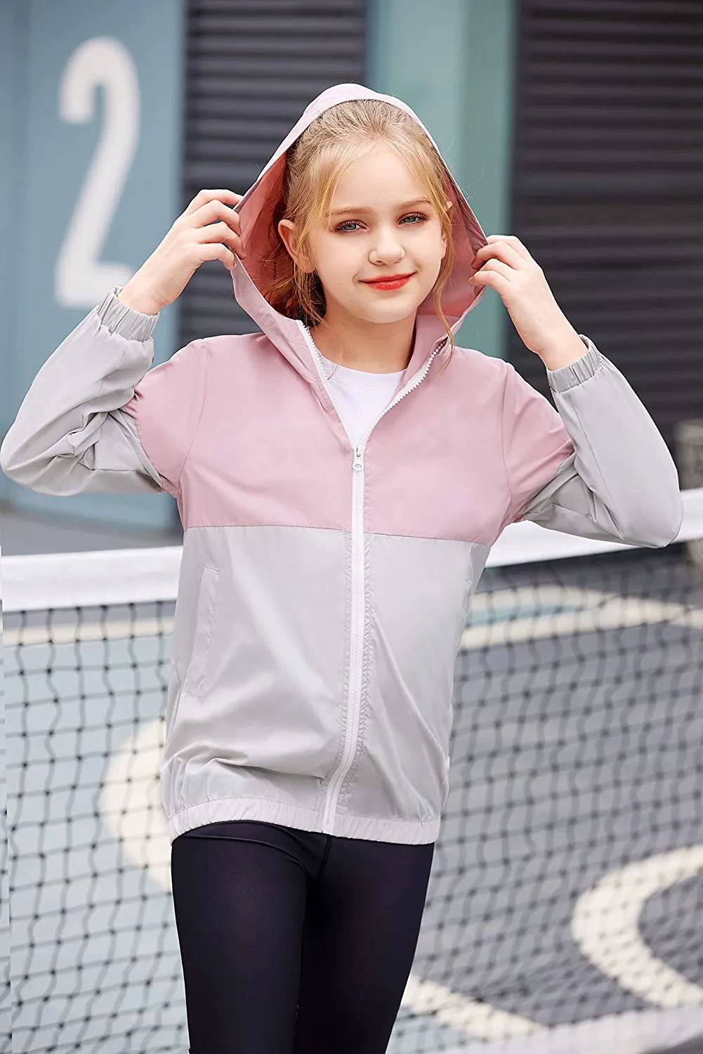 Arshiner Boys Girls Hooded Rain Jackets Waterproof Rain coats Packable Windbreaker for Kids Lightweight Jackets