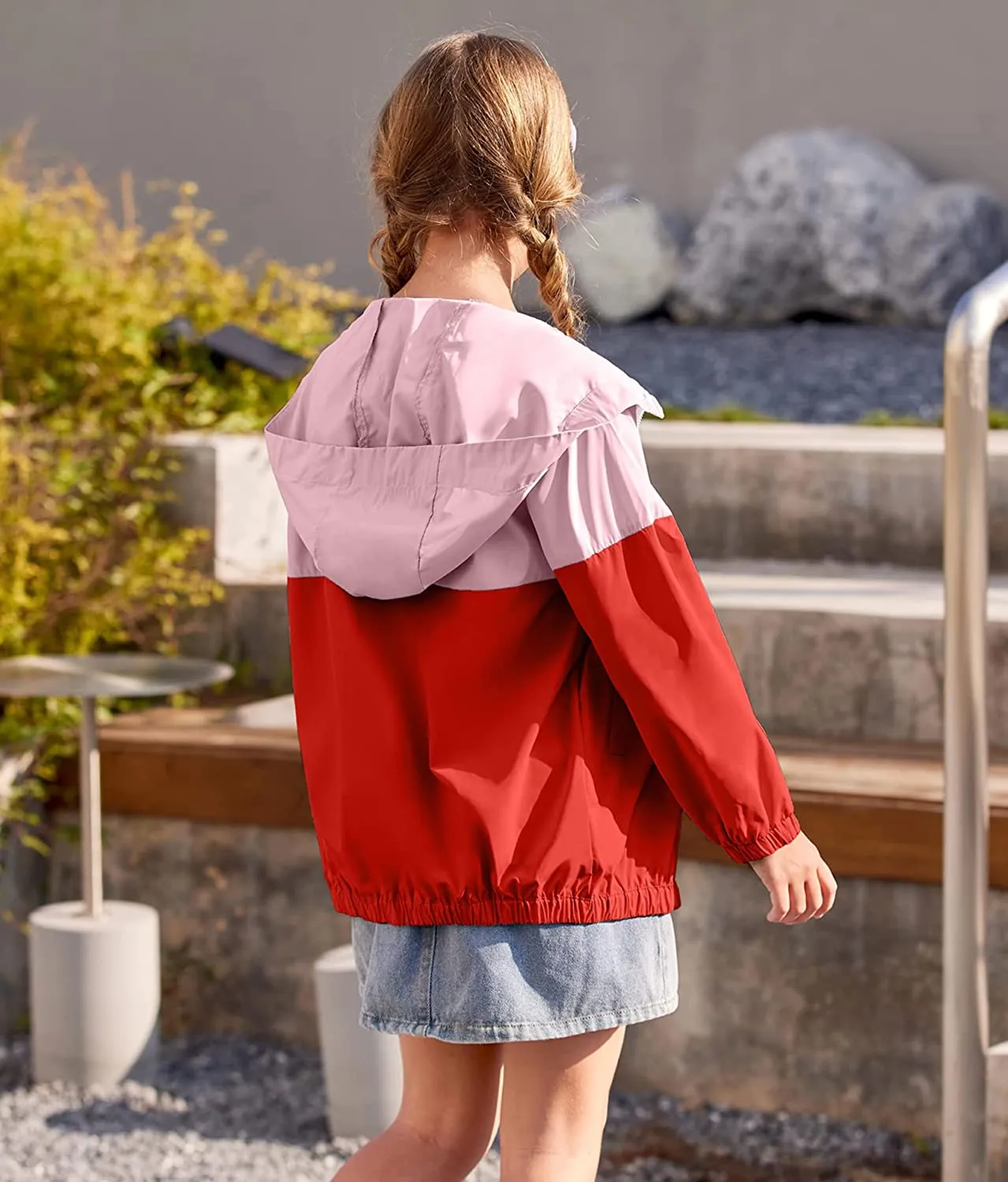 Arshiner Boys Girls Hooded Rain Jackets Waterproof Rain coats Packable Windbreaker for Kids Lightweight Jackets