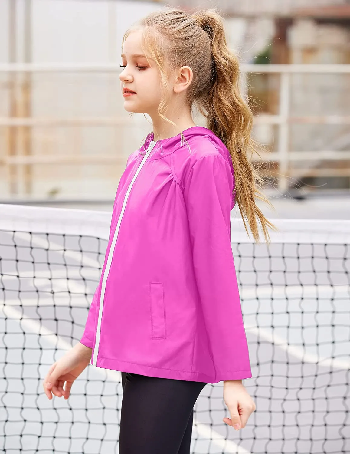 Arshiner Boys Girls Hooded Rain Jackets Waterproof Rain coats Packable Windbreaker for Kids Lightweight Jackets