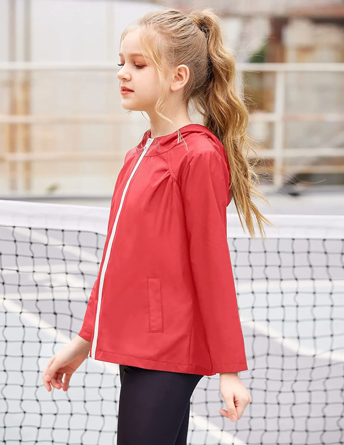 Arshiner Boys Girls Hooded Rain Jackets Waterproof Rain coats Packable Windbreaker for Kids Lightweight Jackets