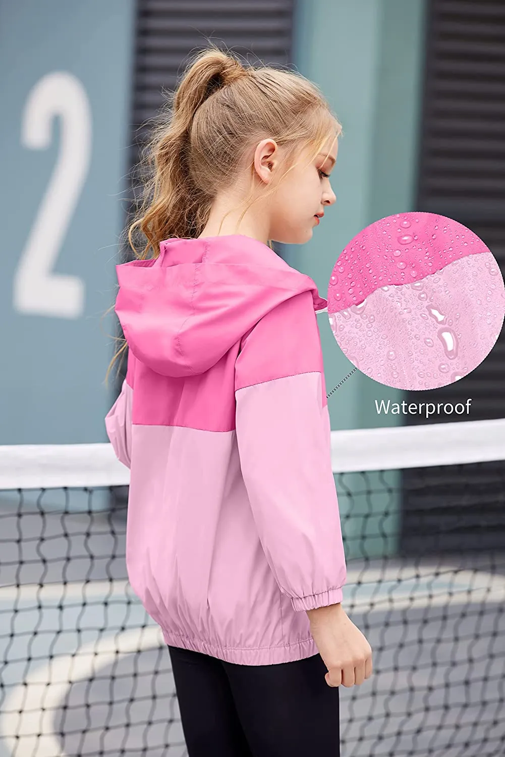 Arshiner Boys Girls Hooded Rain Jackets Waterproof Rain coats Packable Windbreaker for Kids Lightweight Jackets