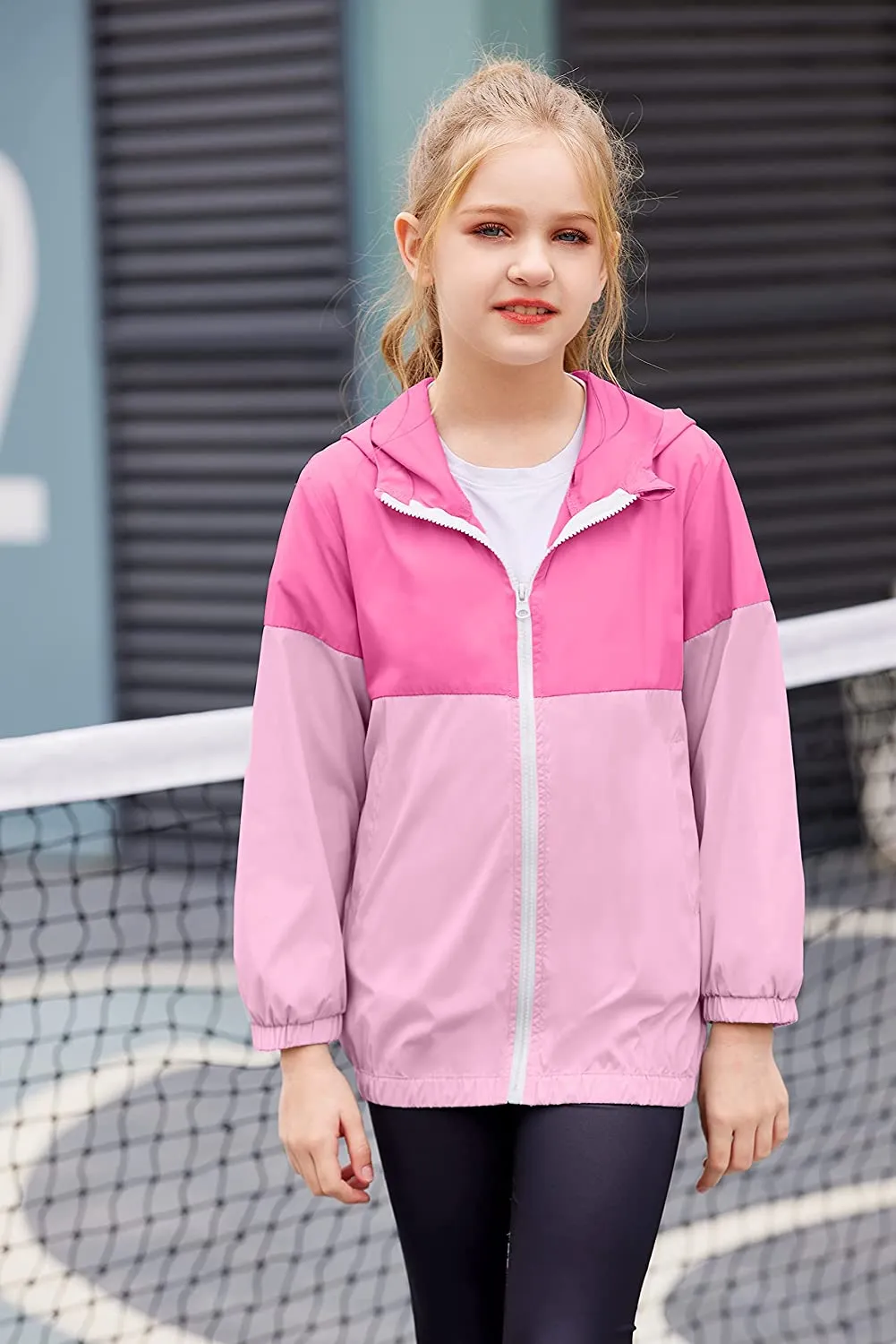 Arshiner Boys Girls Hooded Rain Jackets Waterproof Rain coats Packable Windbreaker for Kids Lightweight Jackets