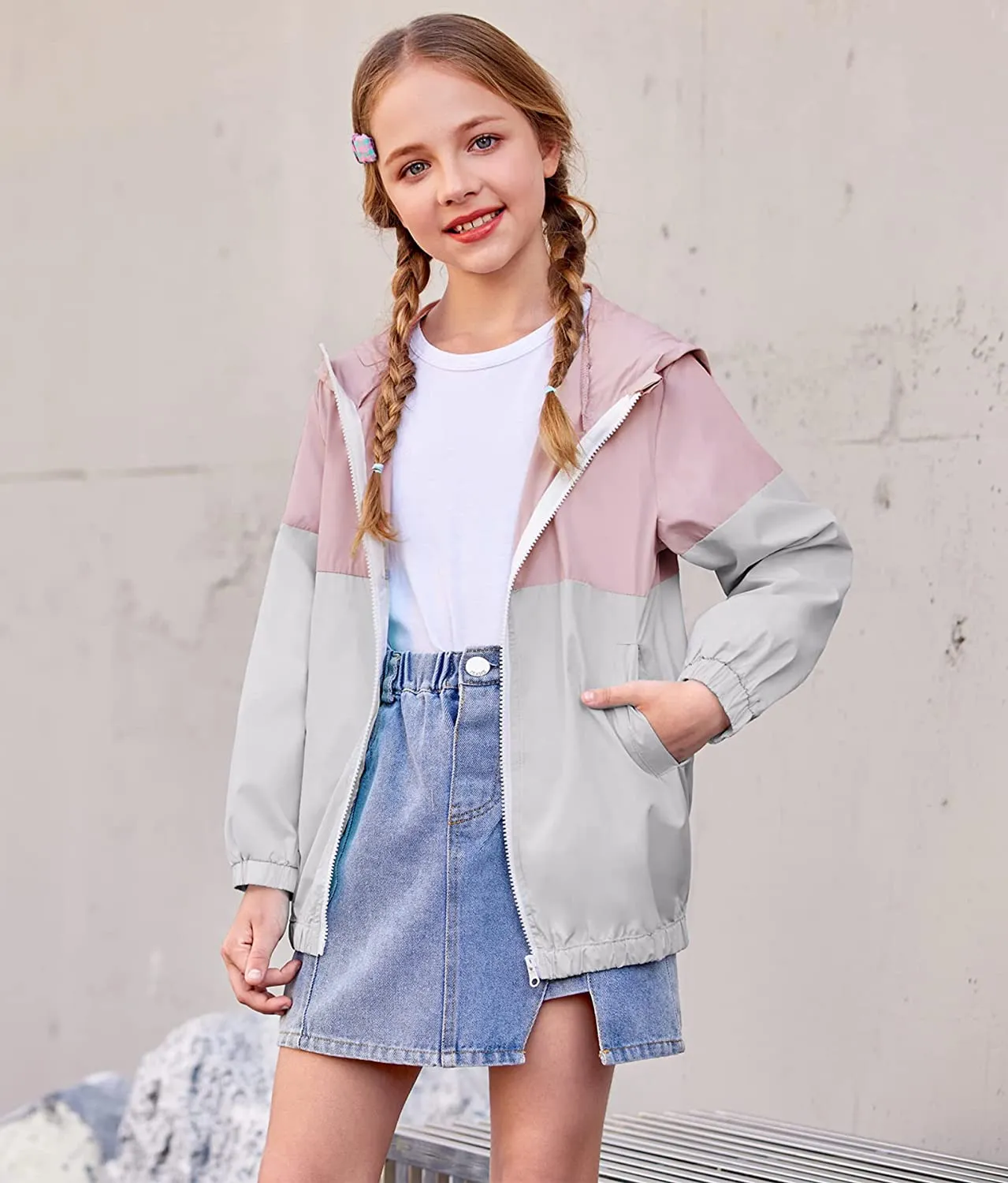 Arshiner Boys Girls Hooded Rain Jackets Waterproof Rain coats Packable Windbreaker for Kids Lightweight Jackets