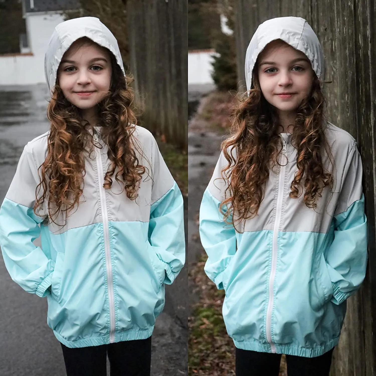 Arshiner Boys Girls Hooded Rain Jackets Waterproof Rain coats Packable Windbreaker for Kids Lightweight Jackets