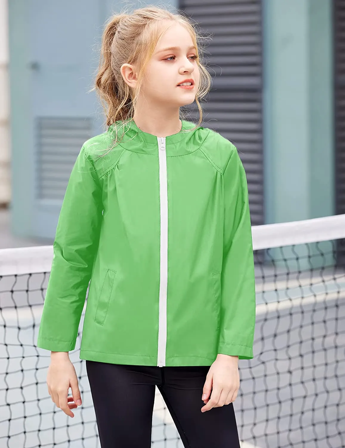 Arshiner Boys Girls Hooded Rain Jackets Waterproof Rain coats Packable Windbreaker for Kids Lightweight Jackets