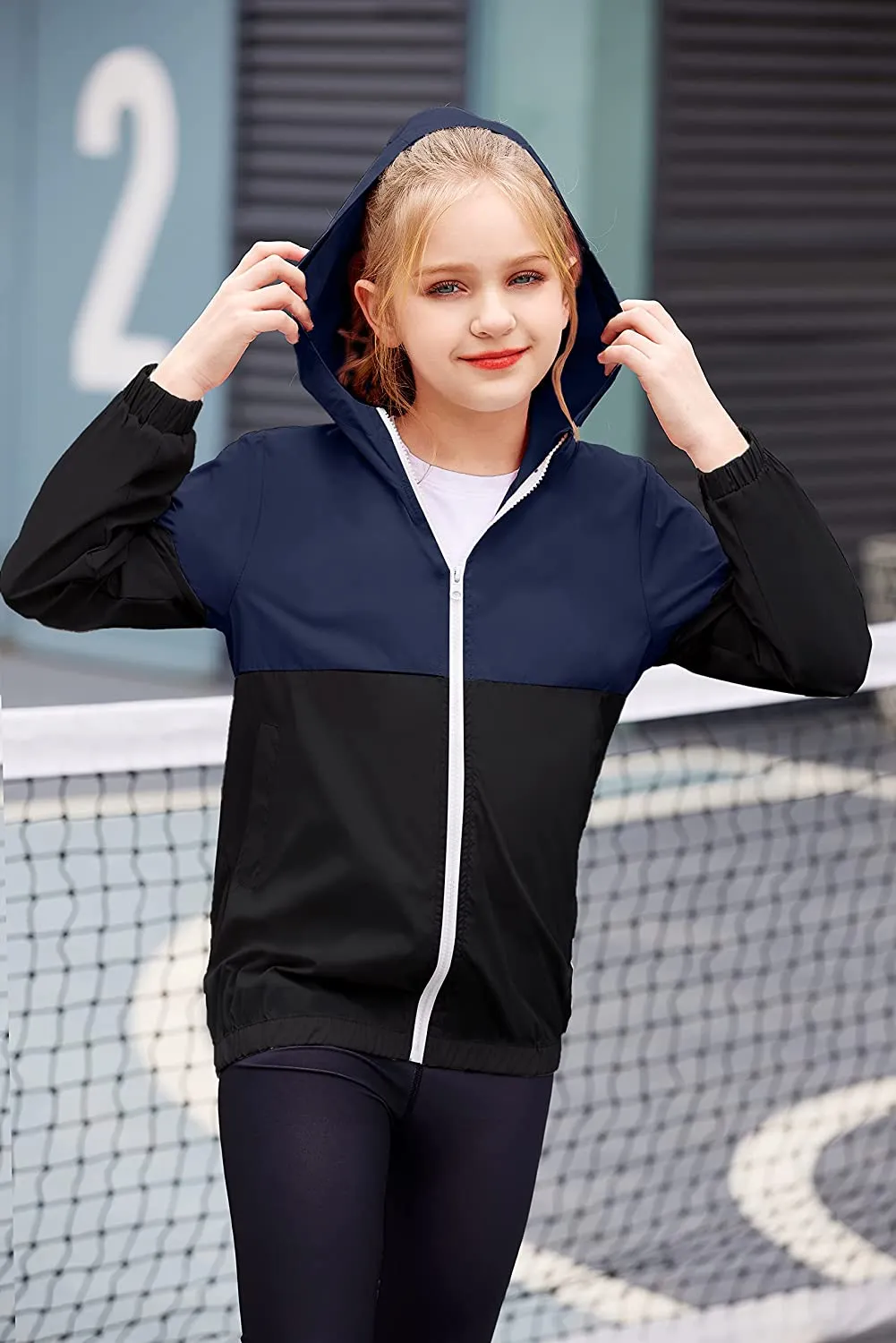 Arshiner Boys Girls Hooded Rain Jackets Waterproof Rain coats Packable Windbreaker for Kids Lightweight Jackets