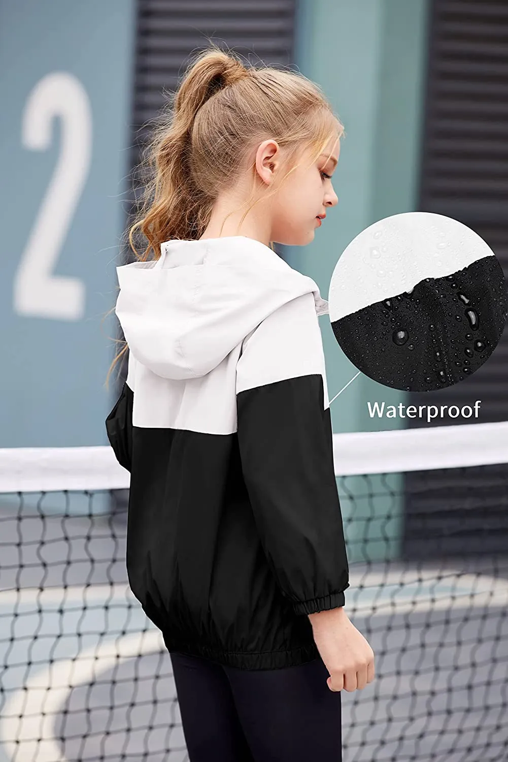 Arshiner Boys Girls Hooded Rain Jackets Waterproof Rain coats Packable Windbreaker for Kids Lightweight Jackets