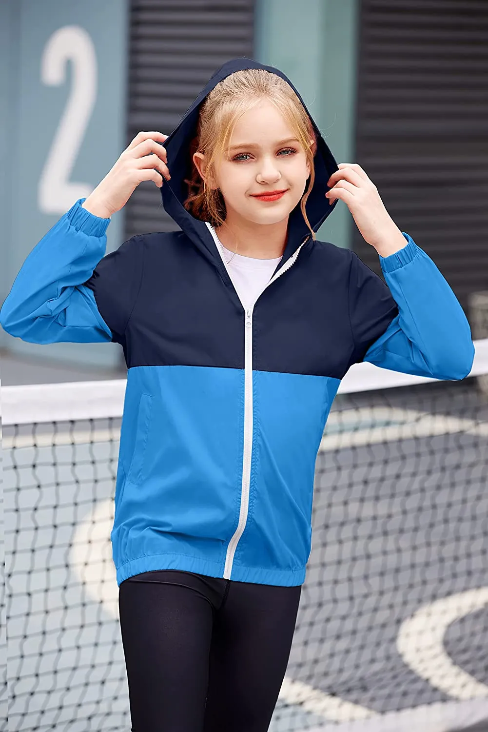 Arshiner Boys Girls Hooded Rain Jackets Waterproof Rain coats Packable Windbreaker for Kids Lightweight Jackets