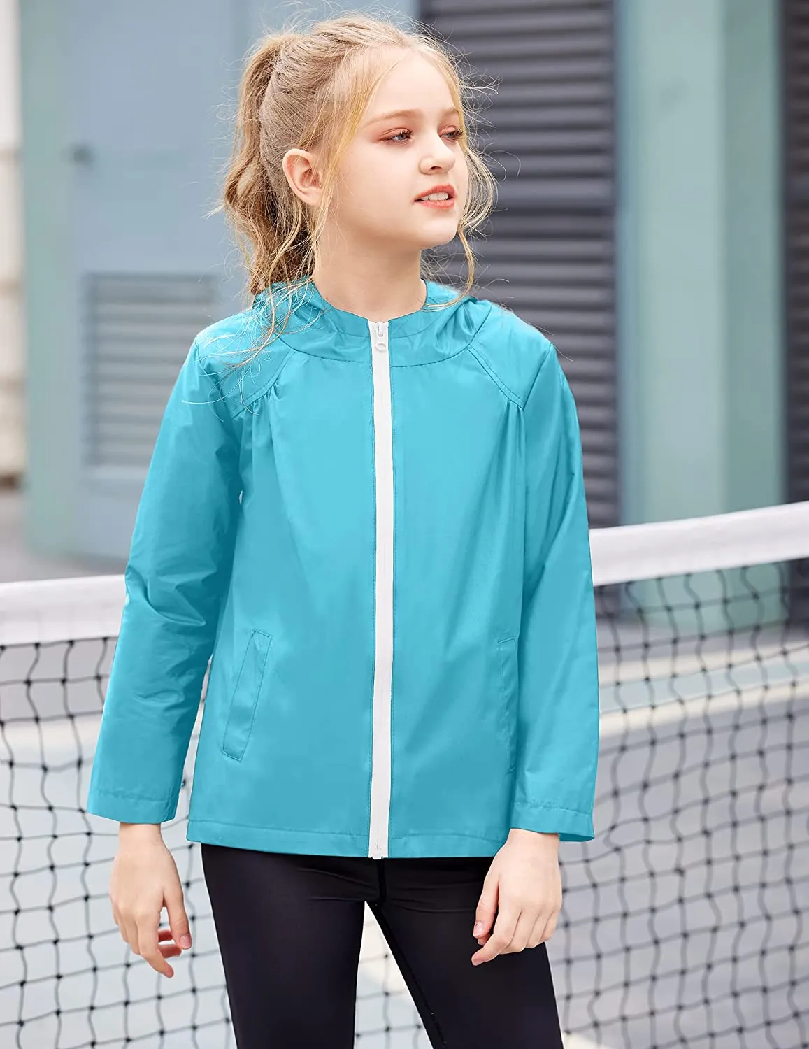 Arshiner Boys Girls Hooded Rain Jackets Waterproof Rain coats Packable Windbreaker for Kids Lightweight Jackets