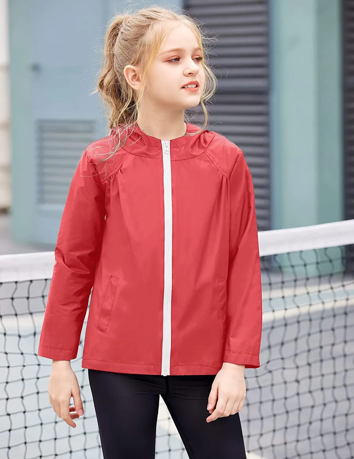 Arshiner Boys Girls Hooded Rain Jackets Waterproof Rain coats Packable Windbreaker for Kids Lightweight Jackets