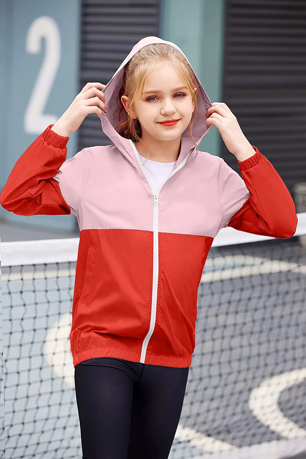 Arshiner Boys Girls Hooded Rain Jackets Waterproof Rain coats Packable Windbreaker for Kids Lightweight Jackets