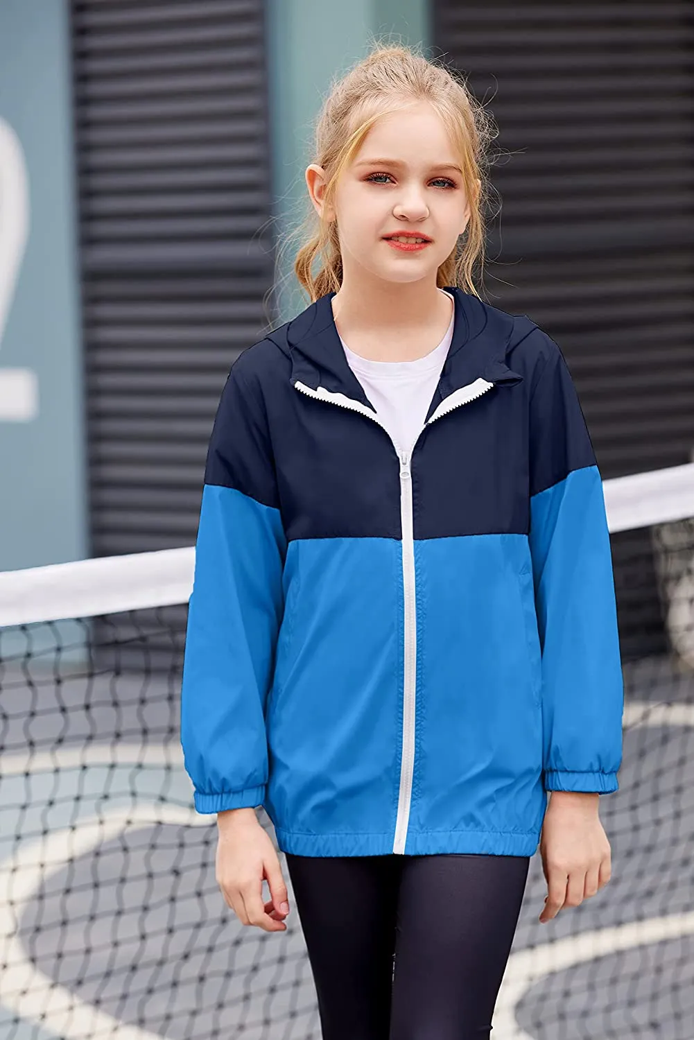 Arshiner Boys Girls Hooded Rain Jackets Waterproof Rain coats Packable Windbreaker for Kids Lightweight Jackets