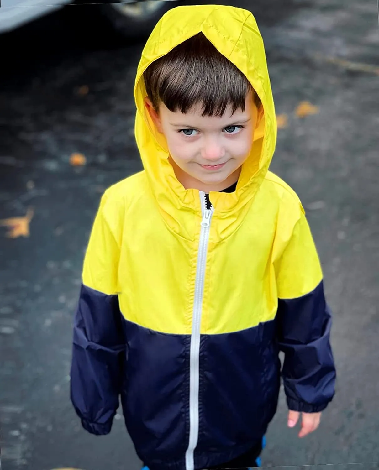 Arshiner Boys Girls Hooded Rain Jackets Waterproof Rain coats Packable Windbreaker for Kids Lightweight Jackets