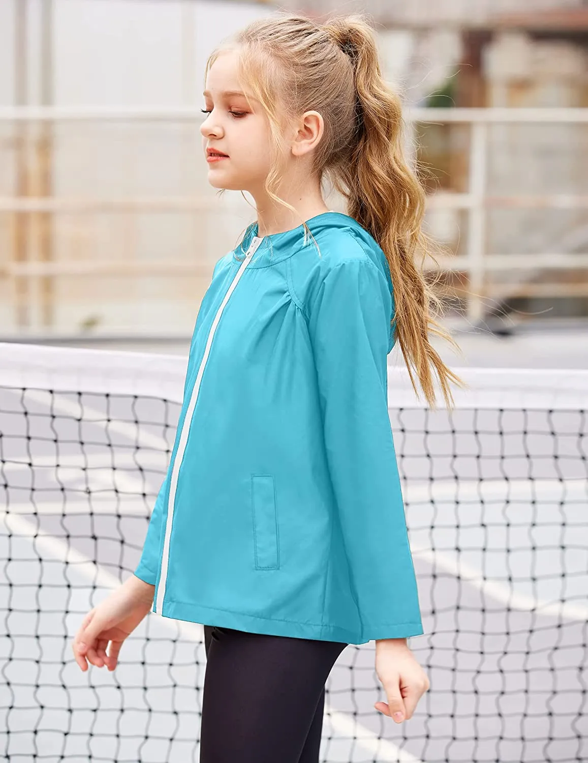 Arshiner Boys Girls Hooded Rain Jackets Waterproof Rain coats Packable Windbreaker for Kids Lightweight Jackets