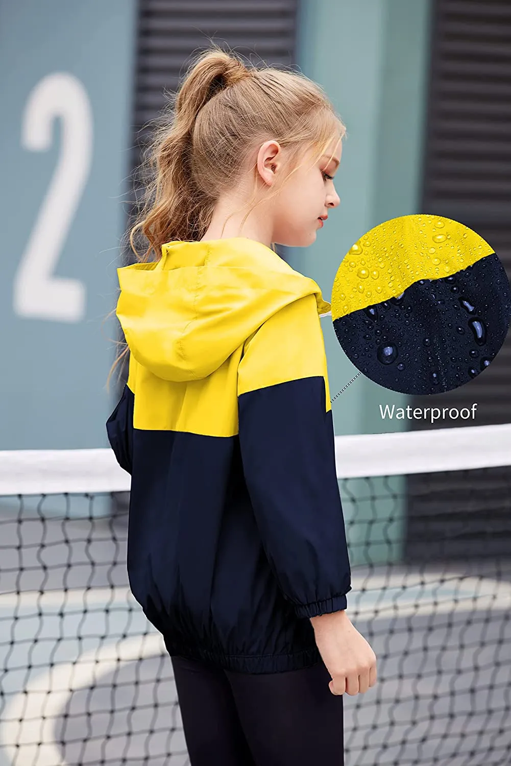 Arshiner Boys Girls Hooded Rain Jackets Waterproof Rain coats Packable Windbreaker for Kids Lightweight Jackets