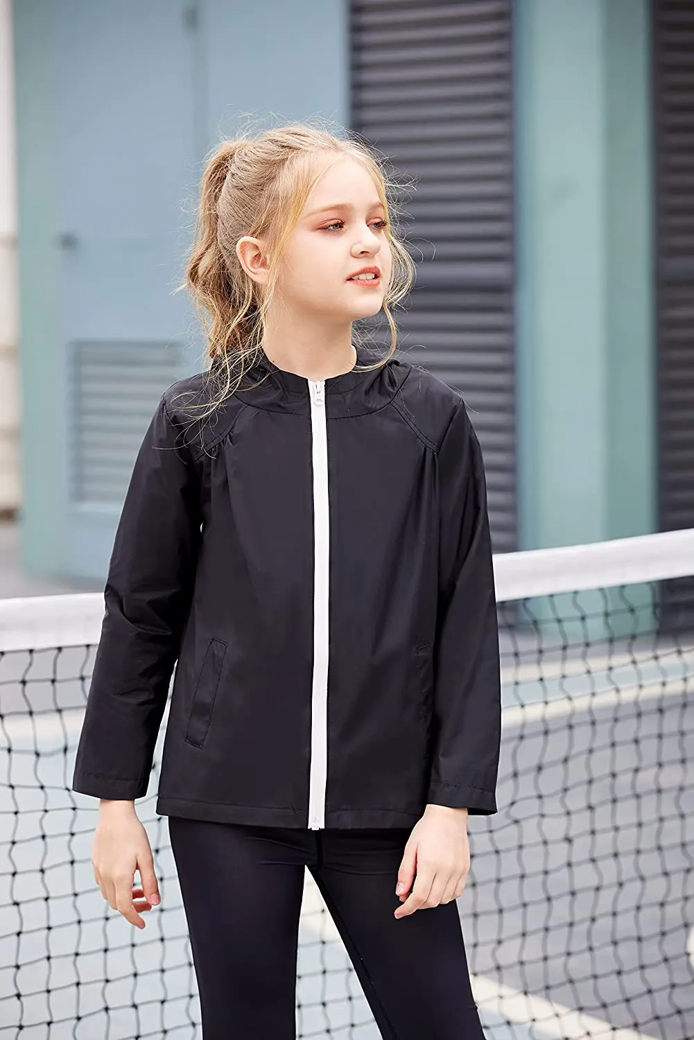 Arshiner Boys Girls Hooded Rain Jackets Waterproof Rain coats Packable Windbreaker for Kids Lightweight Jackets