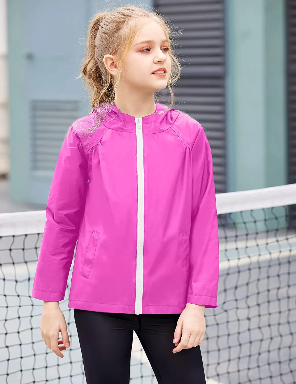 Arshiner Boys Girls Hooded Rain Jackets Waterproof Rain coats Packable Windbreaker for Kids Lightweight Jackets