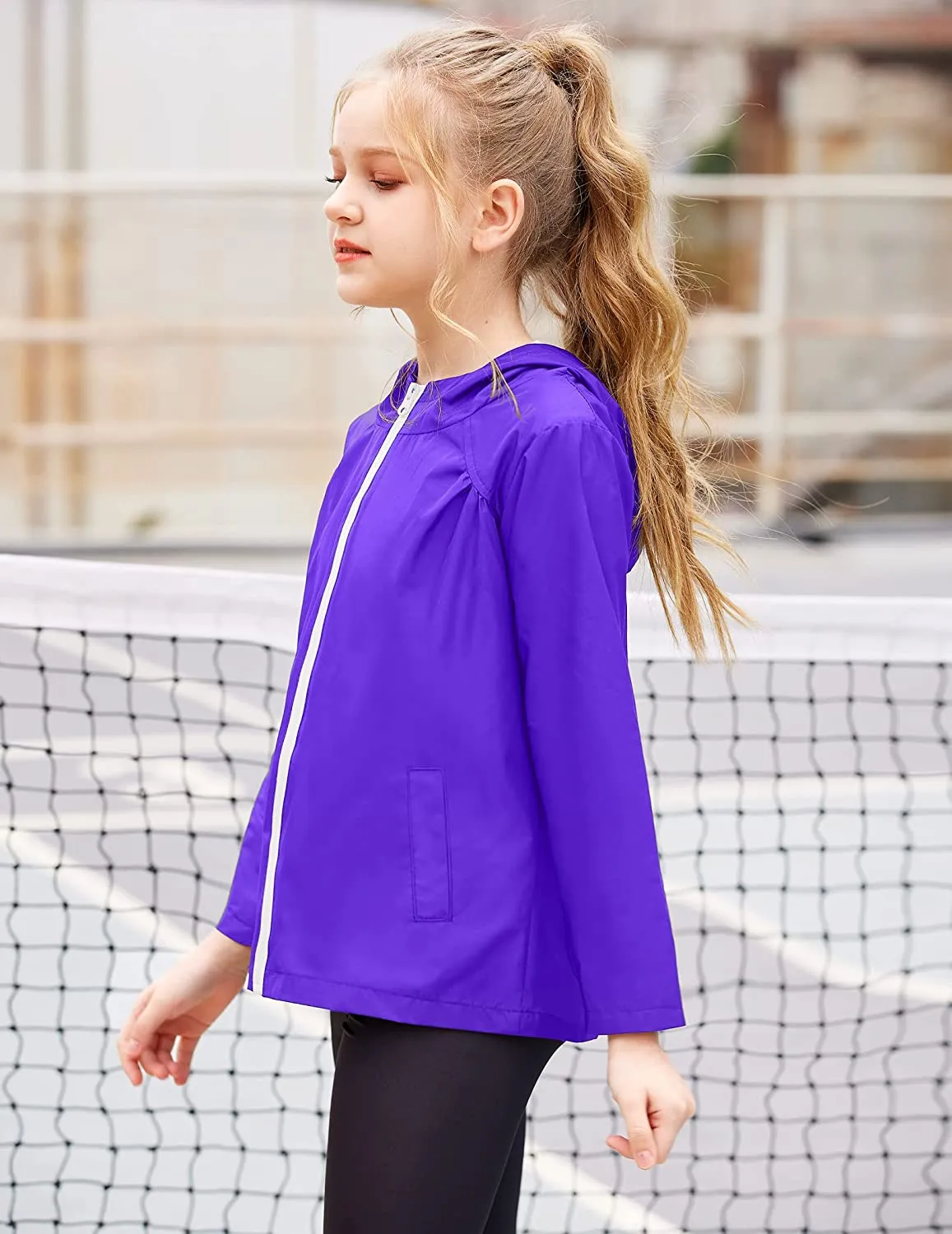 Arshiner Boys Girls Hooded Rain Jackets Waterproof Rain coats Packable Windbreaker for Kids Lightweight Jackets