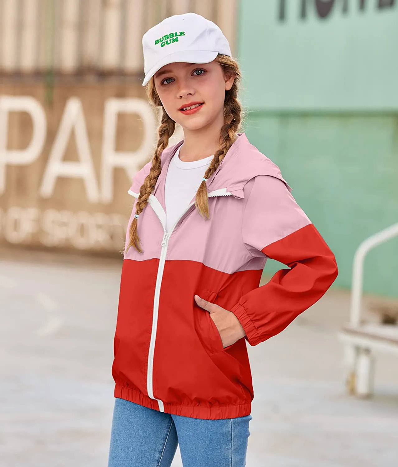 Arshiner Boys Girls Hooded Rain Jackets Waterproof Rain coats Packable Windbreaker for Kids Lightweight Jackets