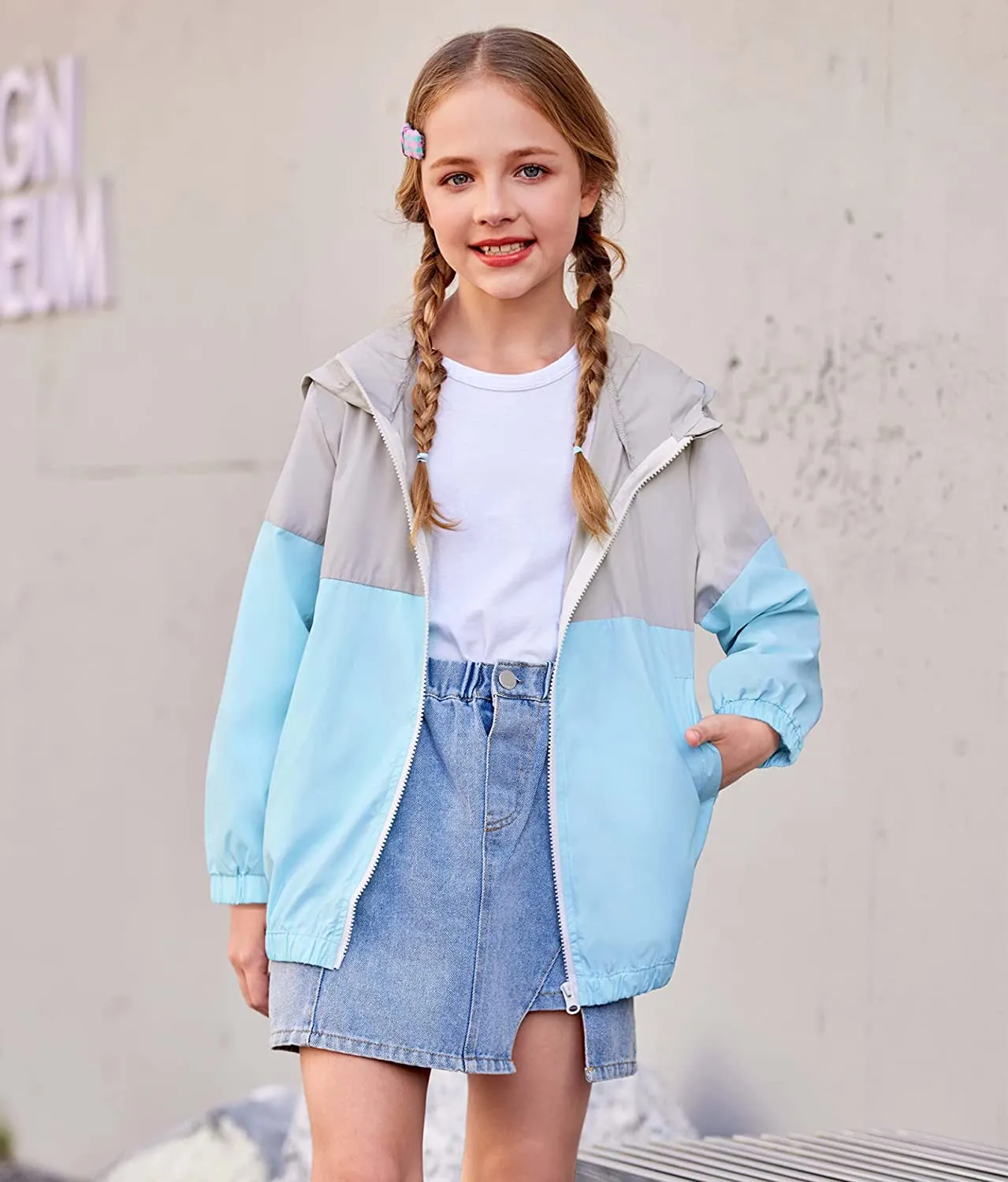 Arshiner Boys Girls Hooded Rain Jackets Waterproof Rain coats Packable Windbreaker for Kids Lightweight Jackets