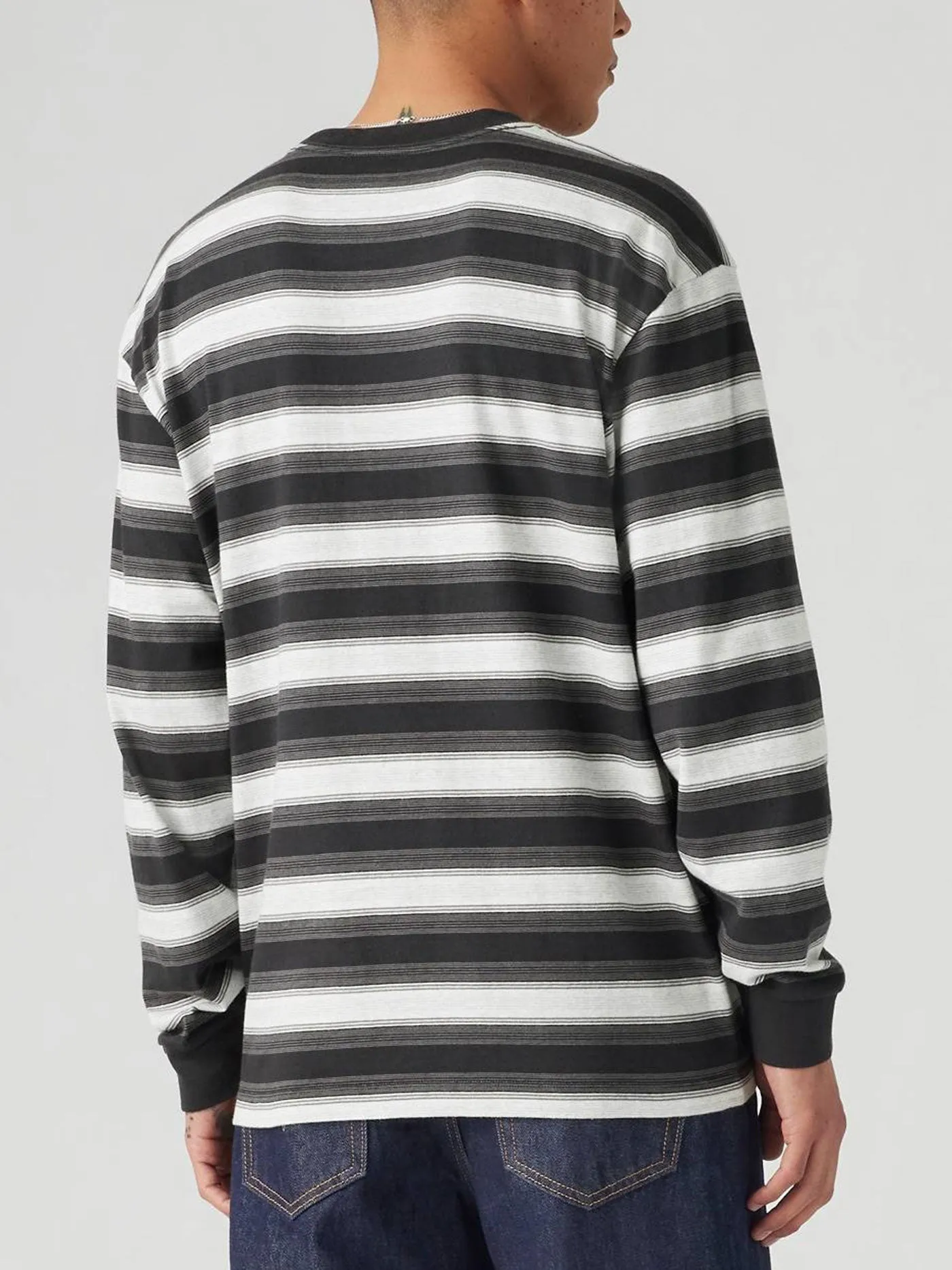 Authentic Pocket Alistair Stripe Caviar Long Sleeve T-Shirt