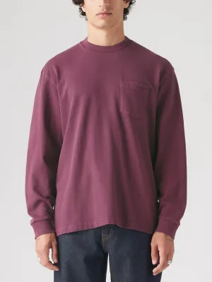Authentic Pocket Garment Dye Fig Long Sleeve T-Shirt