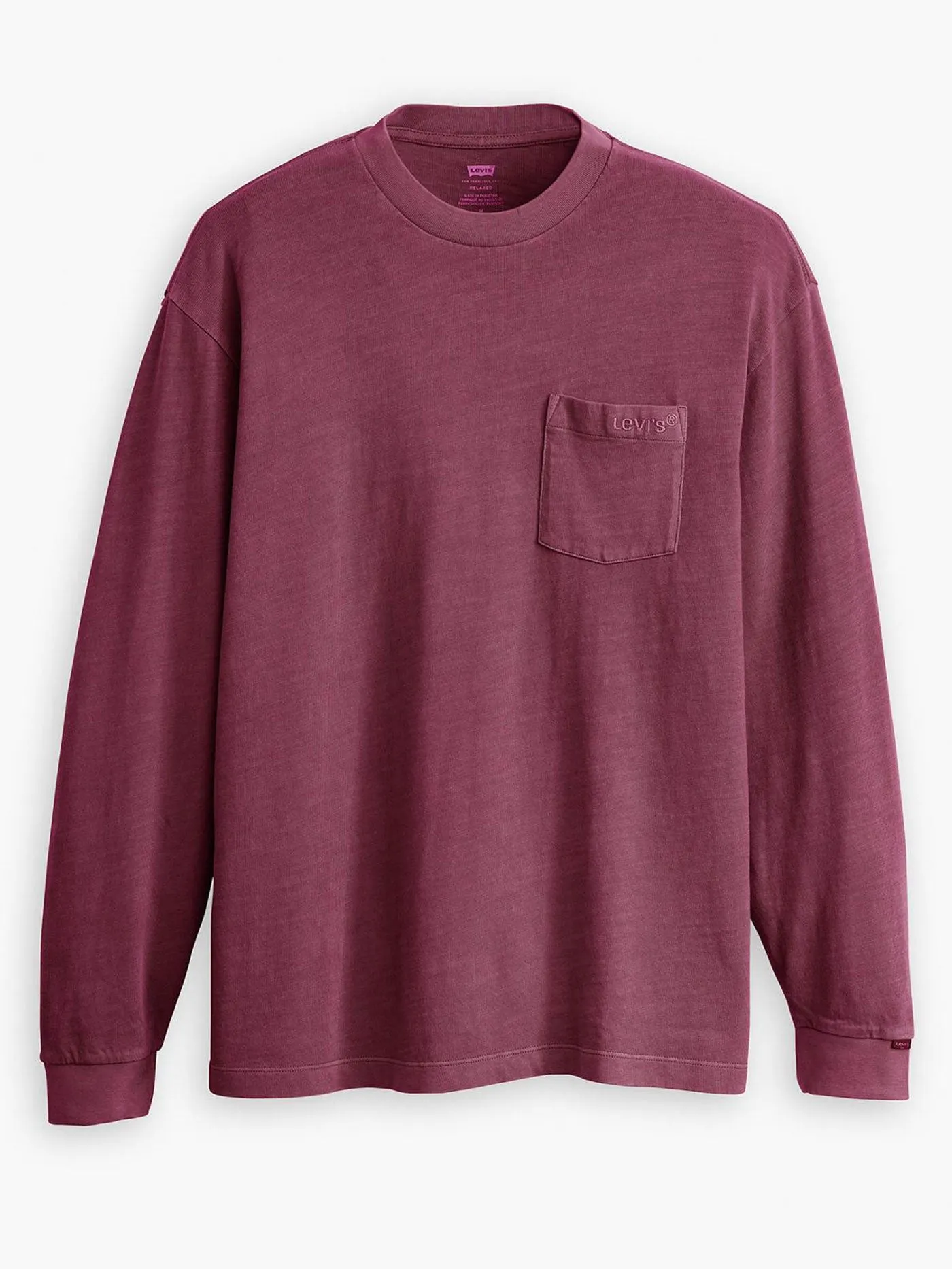 Authentic Pocket Garment Dye Fig Long Sleeve T-Shirt