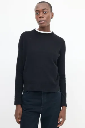 Black Cashmere Crewneck Sweater