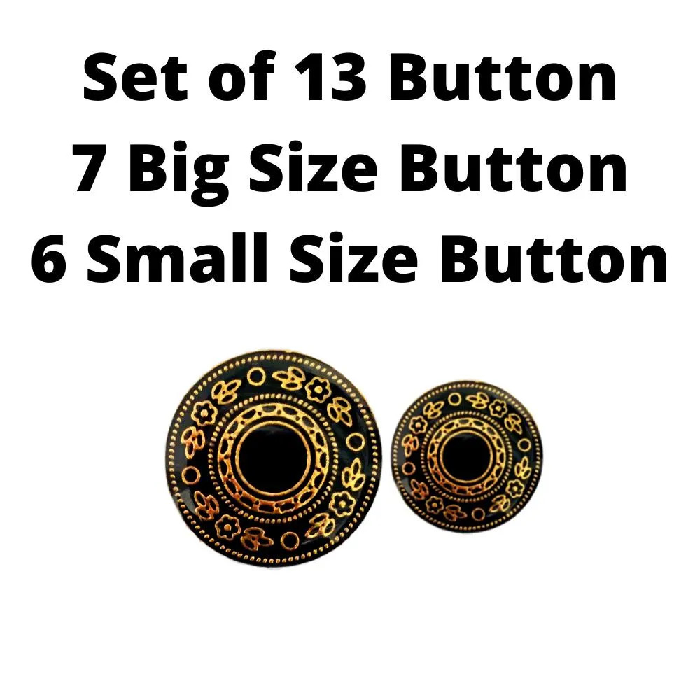 Black Gold Designer Metal Coat Buttons