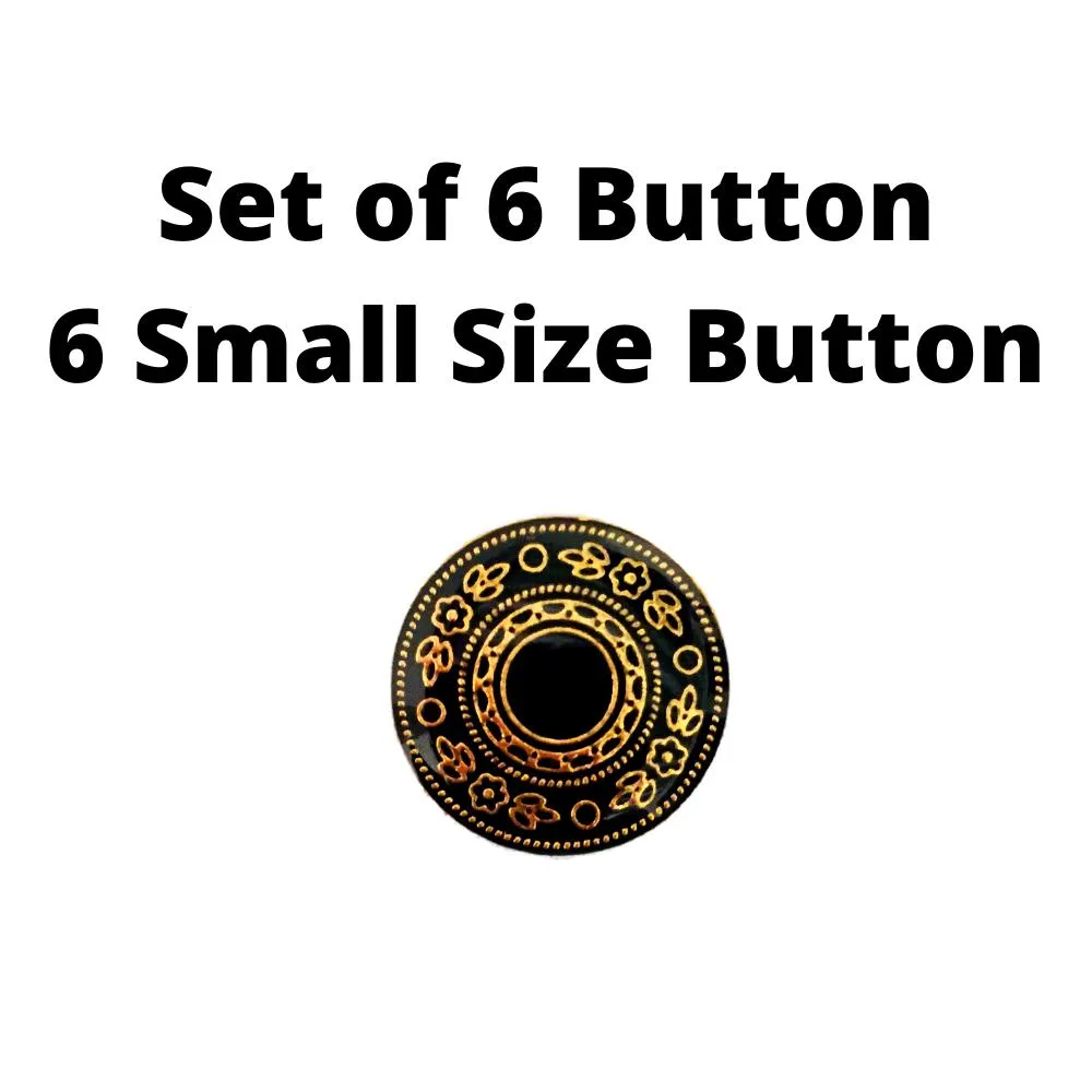 Black Gold Designer Metal Coat Buttons