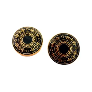 Black Gold Designer Metal Coat Buttons