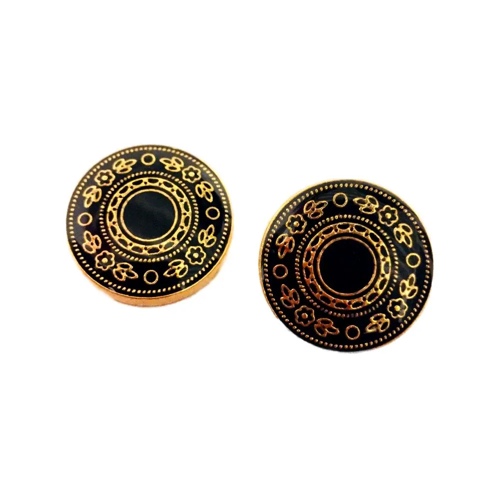 Black Gold Designer Metal Coat Buttons