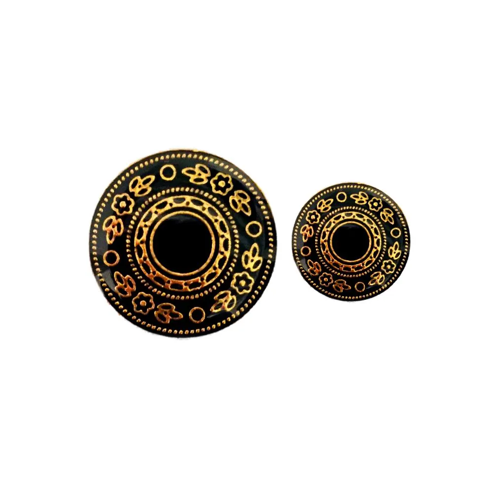 Black Gold Designer Metal Coat Buttons