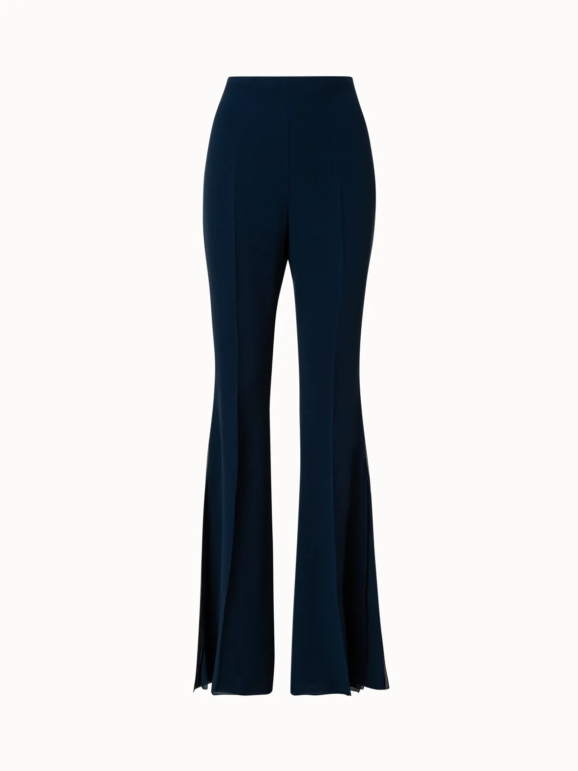 Bootcut Layered Silk Pants with Slits