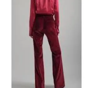Bootleg Suit Velvet Trousers in Pomegranate