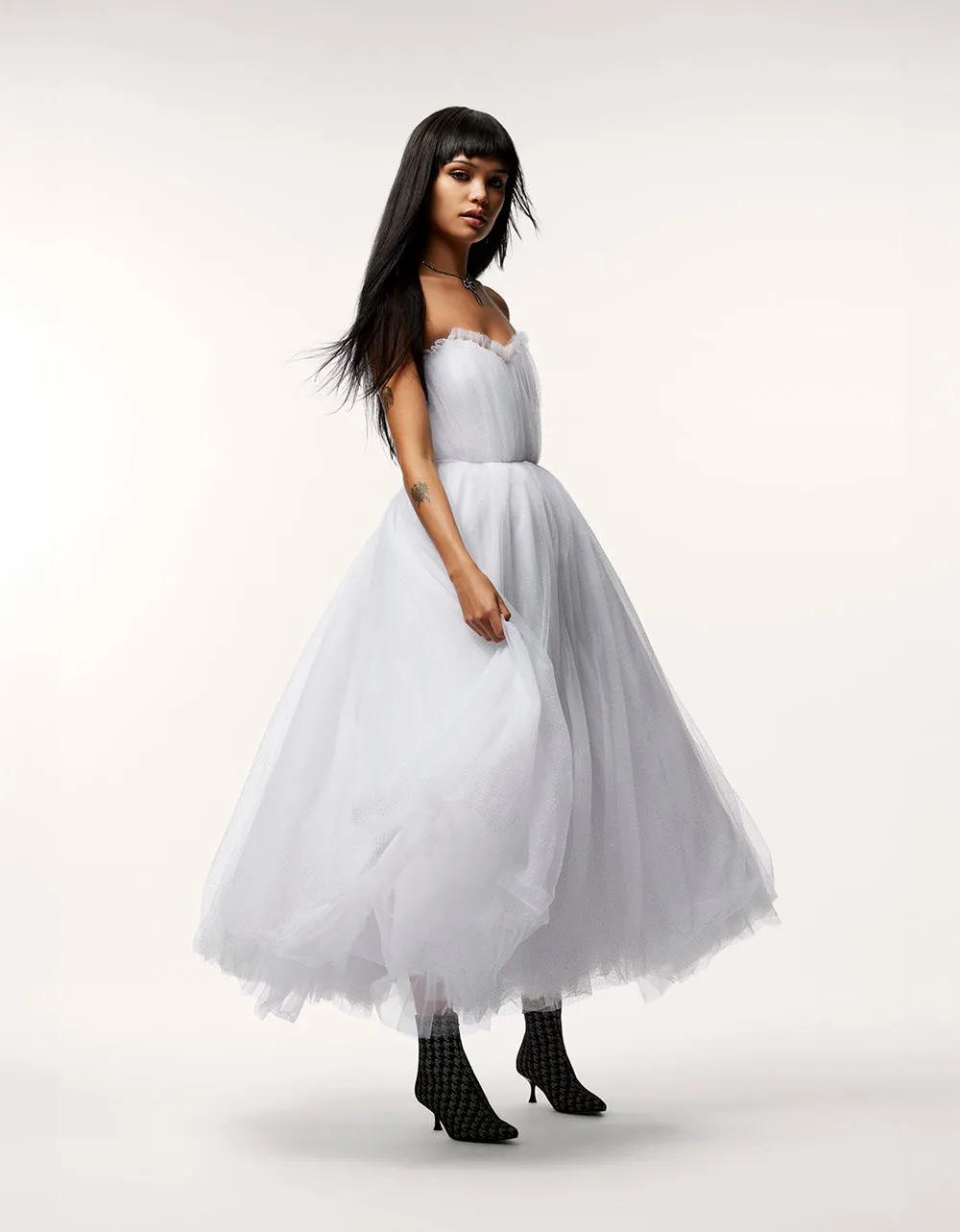 BRIDE VIBES TULLE DRESS WHITE