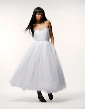 BRIDE VIBES TULLE DRESS WHITE