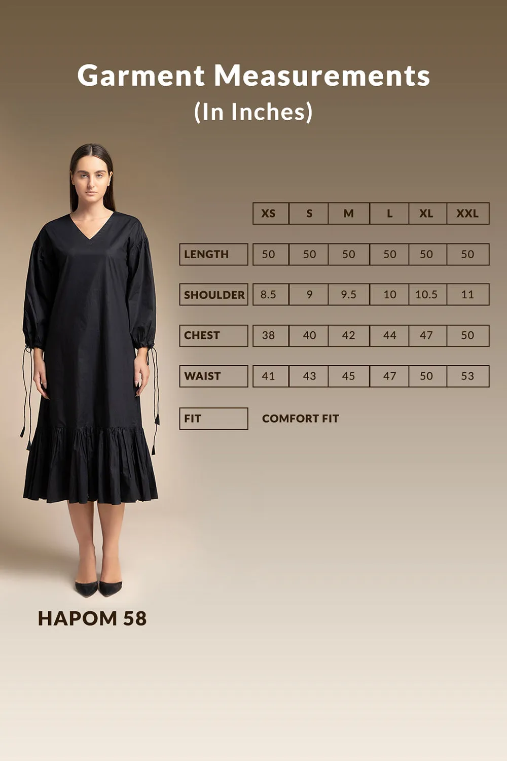 Calf Length Dress - Black