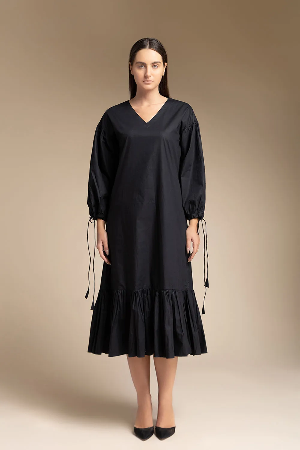 Calf Length Dress - Black