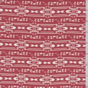 Clay Red Aztec Stripe Hi-Multi Chiffon Fabric