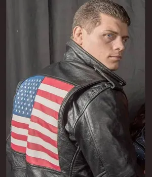 Cody Rhodes American Flag Biker Jacket